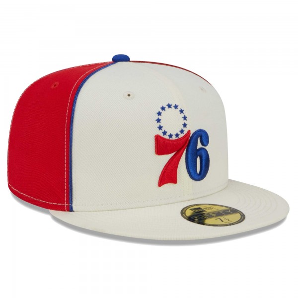 Бейсболка Philadelphia 76ers New Era Piped Pop Panel 59FIFTY - Cream