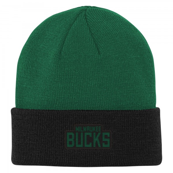 Шапка Milwaukee Bucks Youth Logo Outline Cuffed Knit - Hunter Green/Black