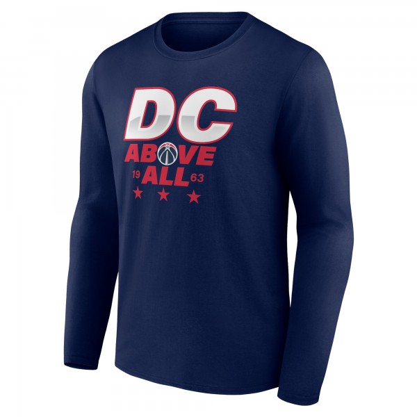 Washington Wizards Navy Announcer Long Sleeve T-Shirt