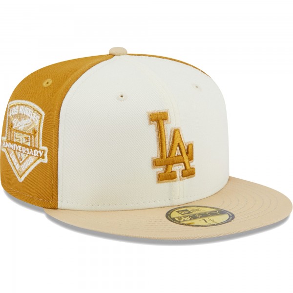 Бейсболка Los Angeles Dodgers New Era  Chrome Anniversary 59FIFTY - Cream/Gold