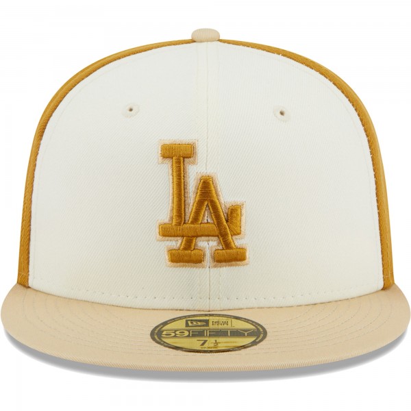 Бейсболка Los Angeles Dodgers New Era  Chrome Anniversary 59FIFTY - Cream/Gold