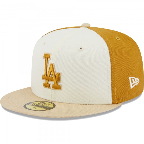 Бейсболка Los Angeles Dodgers New Era  Chrome Anniversary 59FIFTY - Cream/Gold