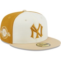Бейсболка New York Yankees New Era  Chrome Anniversary 59FIFTY - Cream/Gold