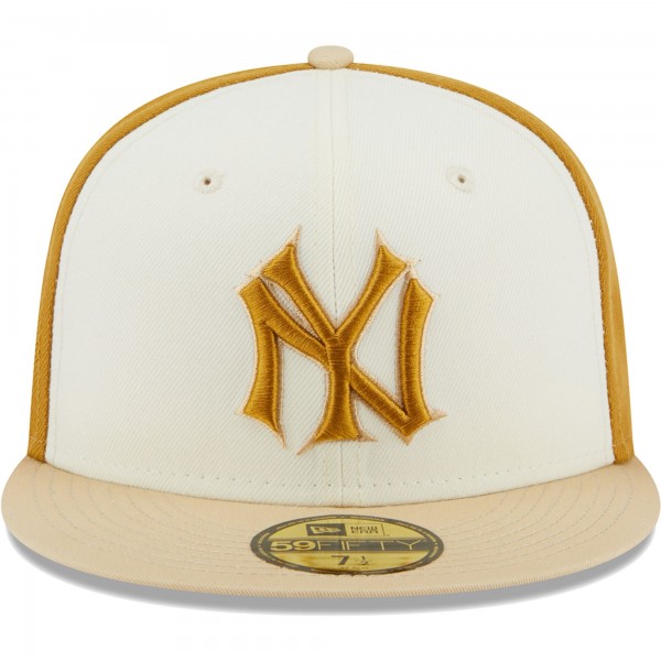 Бейсболка New York Yankees New Era  Chrome Anniversary 59FIFTY - Cream/Gold
