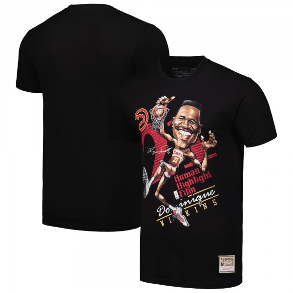 Футболка Dominique Wilkins Atlanta Hawks Mitchell & Ness Hardwood Classics Caricature - Black