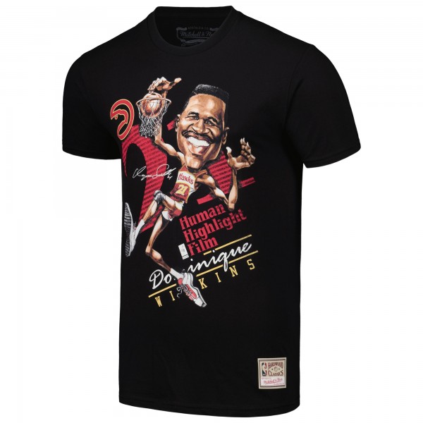 Футболка Dominique Wilkins Atlanta Hawks Mitchell & Ness Hardwood Classics Caricature - Black