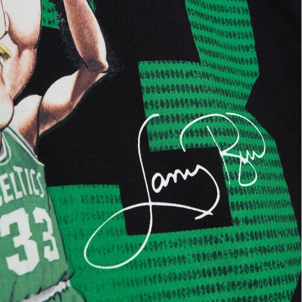 Футболка Larry Bird Boston Celtics Mitchell & Ness Hardwood Classics Caricature - Black