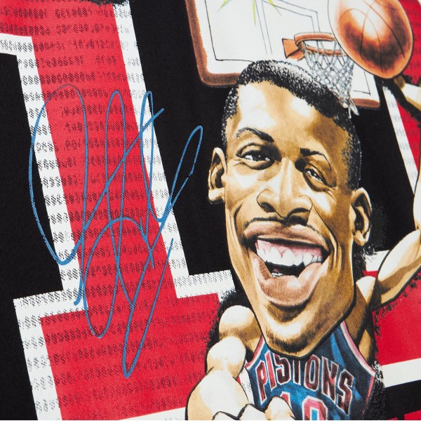 Футболка Dennis Rodman Detroit Pistons Mitchell & Ness Hardwood Classics Caricature - Black