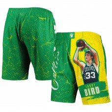 Larry Bird Boston Celtics Mitchell & Ness Hardwood Classics Player Burst Shorts - Green