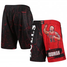 Dennis Rodman Chicago Bulls Mitchell & Ness Hardwood Classics Player Burst Shorts - Black