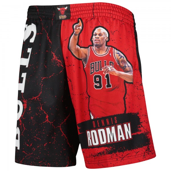 Шорты Chicago Bulls Dennis Rodman Mitchell & Ness Black Hardwood Classics Player Burst