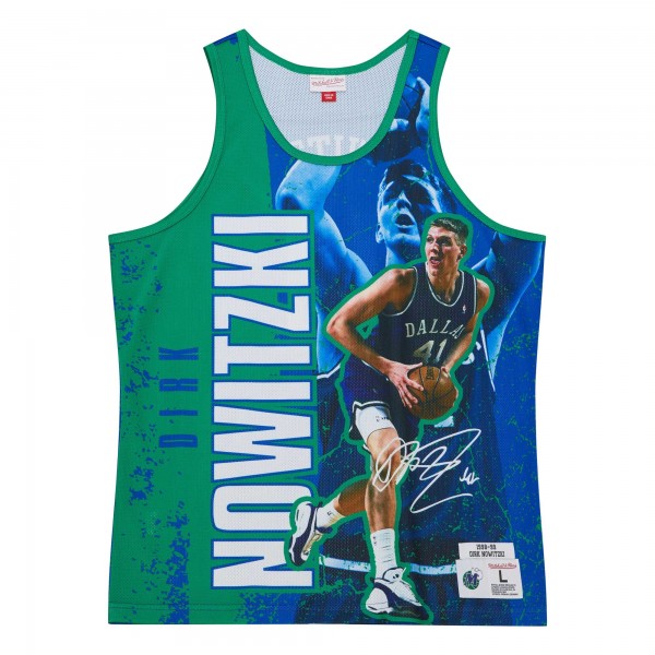 Майка Dirk Nowitzki Dallas Mavericks Mitchell & Ness Hardwood Classics Player Burst - Blue