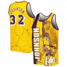 Майка Magic Johnson Los Angeles Lakers Mitchell & Ness 1984-85 Hardwood Classics Player Burst - Gold