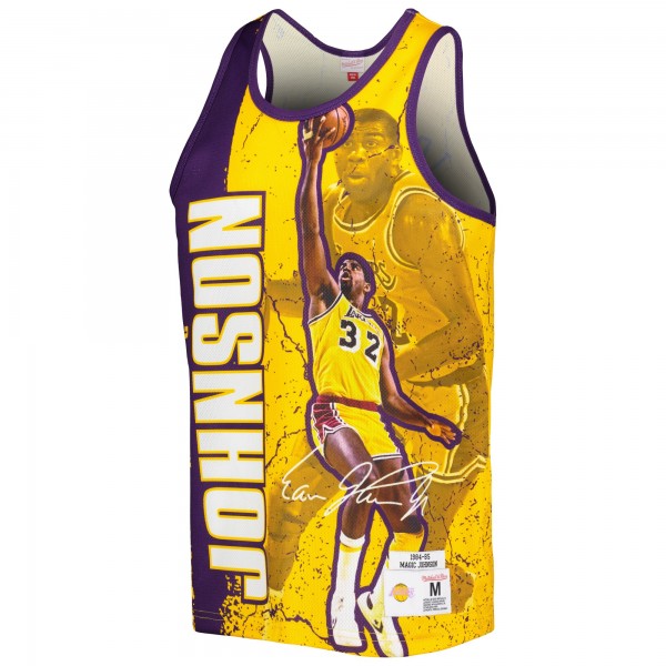 Майка Magic Johnson Los Angeles Lakers Mitchell & Ness 1984-85 Hardwood Classics Player Burst - Gold
