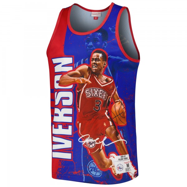 Майка Allen Iverson Philadelphia 76ers Mitchell & Ness 1996-97 Hardwood Classics Player Burst - Royal