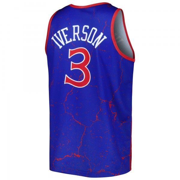 Майка Allen Iverson Philadelphia 76ers Mitchell & Ness 1996-97 Hardwood Classics Player Burst - Royal