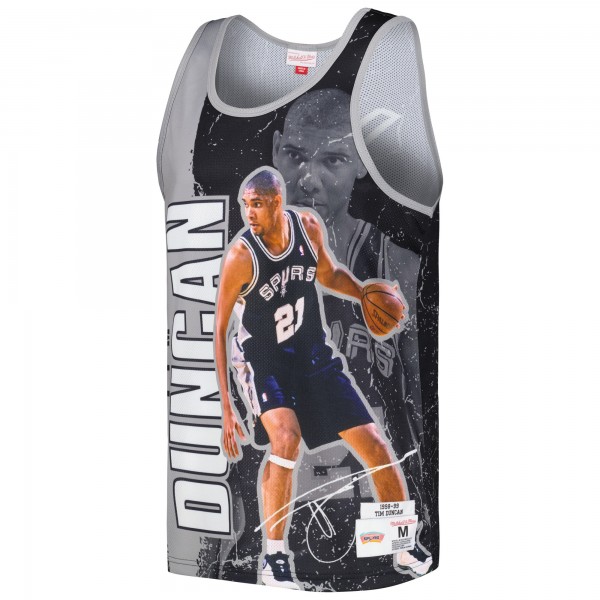 Майка Tim Duncan San Antonio Spurs Mitchell & Ness 1998-99 Hardwood Classics Player Burst - Black