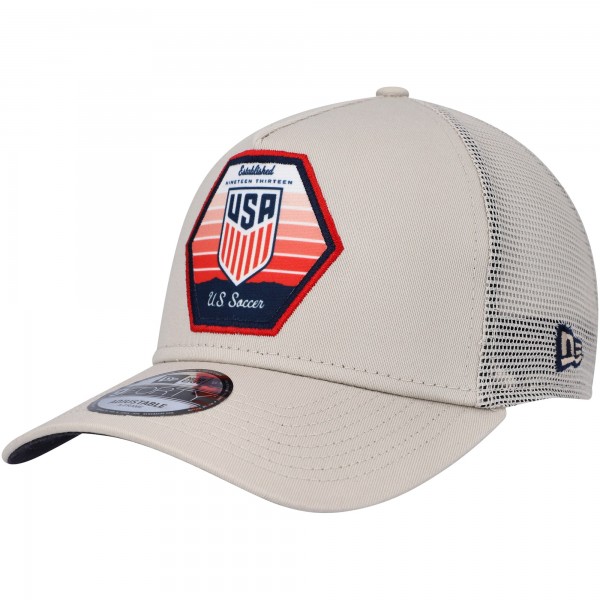 Бейсболка USMNT New Era Established Patch 9FORTY A-Frame Trucker - Khaki