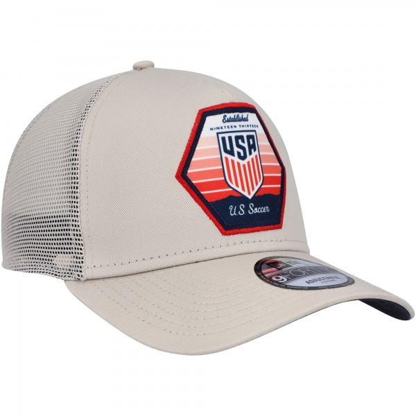 Бейсболка USMNT New Era Established Patch 9FORTY A-Frame Trucker - Khaki