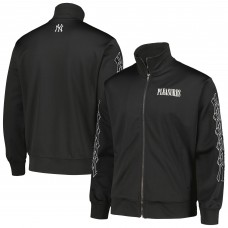 New York Yankees PLEASURES Black Pitcher Full-Zip Track Jacket