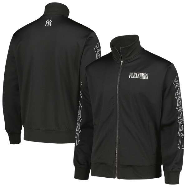 New York Yankees PLEASURES Black Pitcher Full-Zip Track Jacket