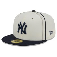 Бейсболка New York Yankees New Era Cream/Navy Chrome Sutash 59FIFTY