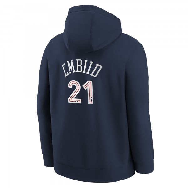 Именная толстовка Joel Embiid Philadelphia 76ers Nike Youth 2023/24 City Edition - Navy