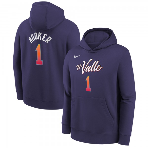 Именная толстовка Devin Booker Phoenix Suns Nike Youth 2023/24 City Edition - Purple
