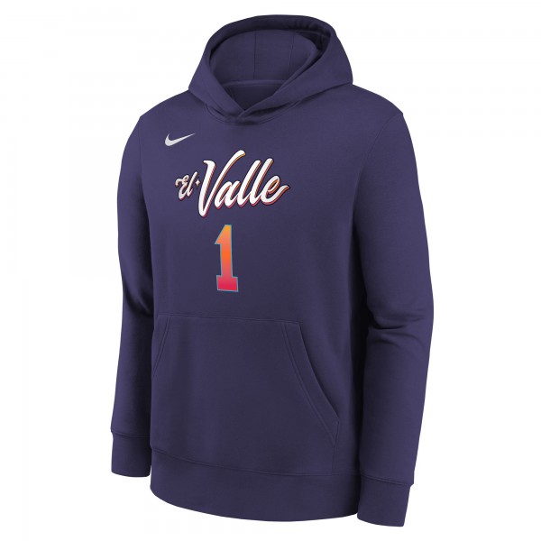 Именная толстовка Devin Booker Phoenix Suns Nike Youth 2023/24 City Edition - Purple