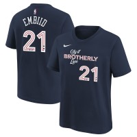 Футболка Joel Embiid Philadelphia 76ers Nike Youth 2023/24 City Edition - Navy