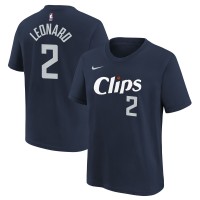 Футболка Kawhi Leonard LA Clippers Nike Youth 2023/24 City Edition - Navy