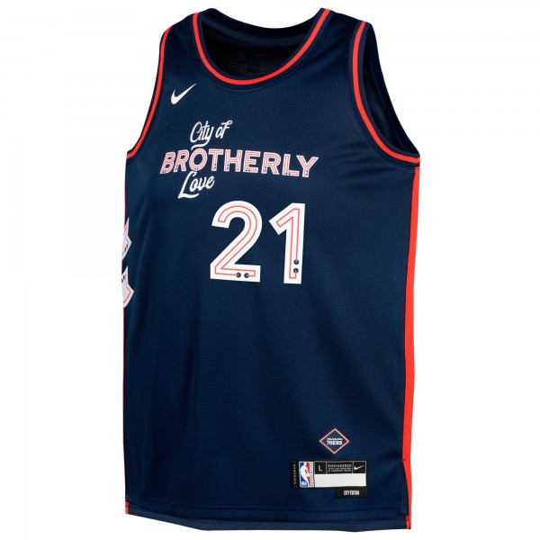 Игровая форма  Joel Embiid Philadelphia 76ers Nike Youth 2023/24 Swingman Replica - City Edition - Navy