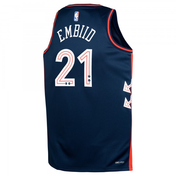 Игровая форма  Joel Embiid Philadelphia 76ers Nike Youth 2023/24 Swingman Replica - City Edition - Navy