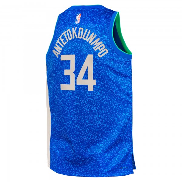 Игровая форма  Giannis Antetokounmpo Milwaukee Bucks Nike Youth 2023/24 Swingman Replica - City Edition - Royal