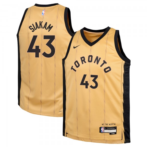 Игровая форма  Pascal Siakam Toronto Raptors Nike Youth 2023/24 Swingman Replica - City Edition - Gold