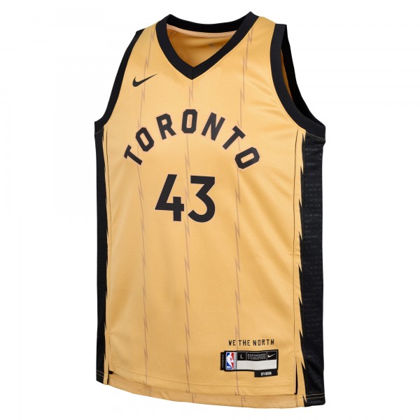 Игровая форма  Pascal Siakam Toronto Raptors Nike Youth 2023/24 Swingman Replica - City Edition - Gold