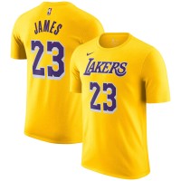 Футболка LeBron James Los Angeles Lakers Nike Icon 2022/23 Name & Number - Gold
