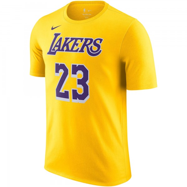 Футболка LeBron James Los Angeles Lakers Nike Icon 2022/23 Name & Number - Gold