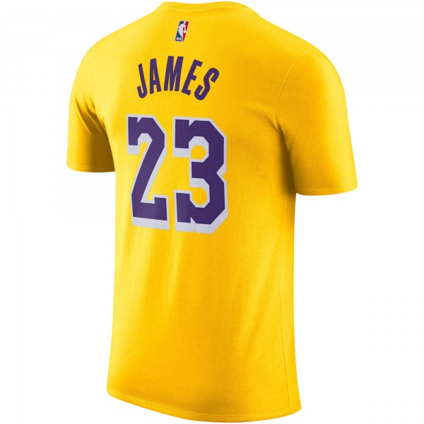 Футболка LeBron James Los Angeles Lakers Nike Icon 2022/23 Name & Number - Gold