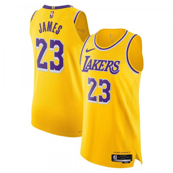 Игровая джерси LeBron James Los Angeles Lakers Nike Authentic - Icon Edition - Gold