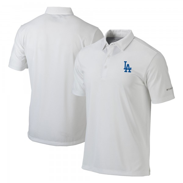 Los Angeles Dodgers Columbia White Omni-Wick Drive Polo