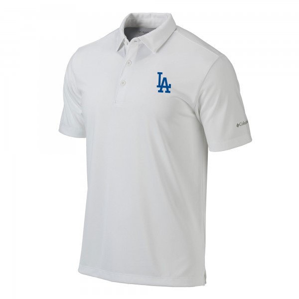 Los Angeles Dodgers Columbia White Omni-Wick Drive Polo
