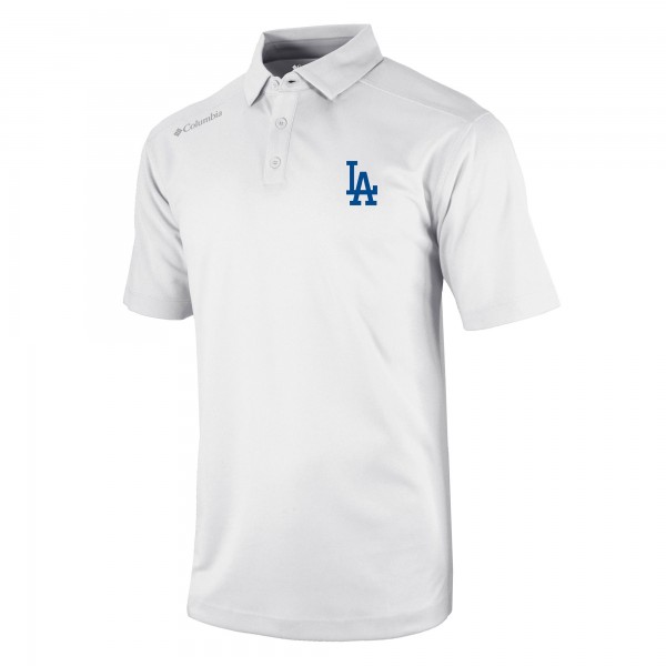 Los Angeles Dodgers Columbia White Omni-Wick Shotgun Polo