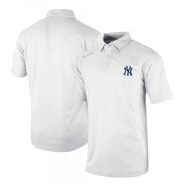 New York Yankees Columbia White Omni-Wick Shotgun Polo