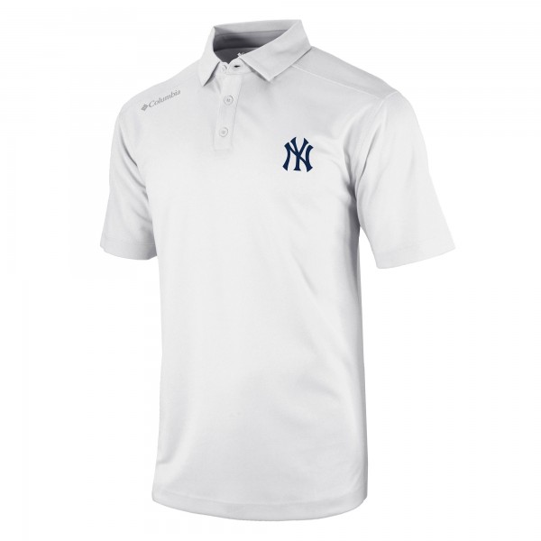 New York Yankees Columbia White Omni-Wick Shotgun Polo