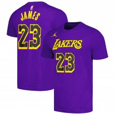 Именная футболка LeBron James Los Angeles Lakers Jordan Brand 2022/23 Statement Edition - Purple