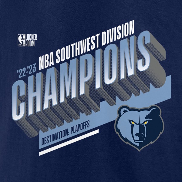 Футболка Memphis Grizzlies 2023 Southwest Division Champions Locker Room - Navy