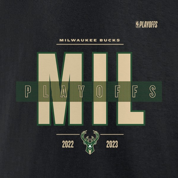 Футболка Milwaukee Bucks 2023 NBA Playoffs Jump Ball - Black