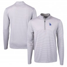 Кофта на короткой молнии Los Angeles Dodgers Cutter & Buck Virtue Eco Pique Micro Stripe Recycled - Gray/White