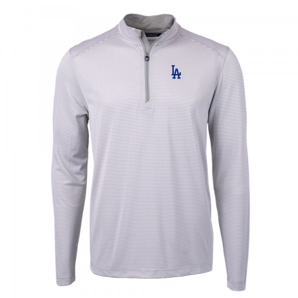 Кофта на короткой молнии Los Angeles Dodgers Cutter & Buck Virtue Eco Pique Micro Stripe Recycled - Gray/White